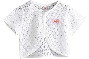 CONGMI Little Girls' Short Sleeve Lace Bolero Cardigan Shrug Dress Cover up 2-10 Years