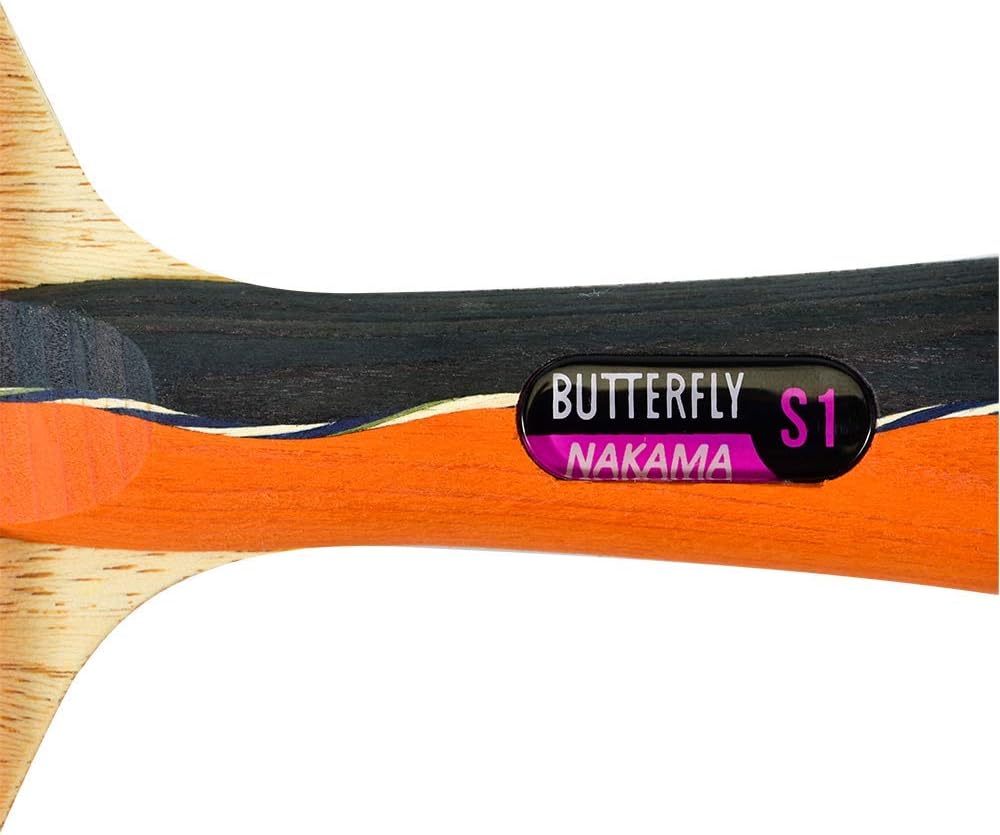 Butterfly Nakama S-1 Table Tennis Racket – Professional ITTF Approved Ping Pong Paddle – Sriver Rubber – Carbon Ping Pong Paddle – 2 Ping Pong Balls Included : Sports & Outdoors
