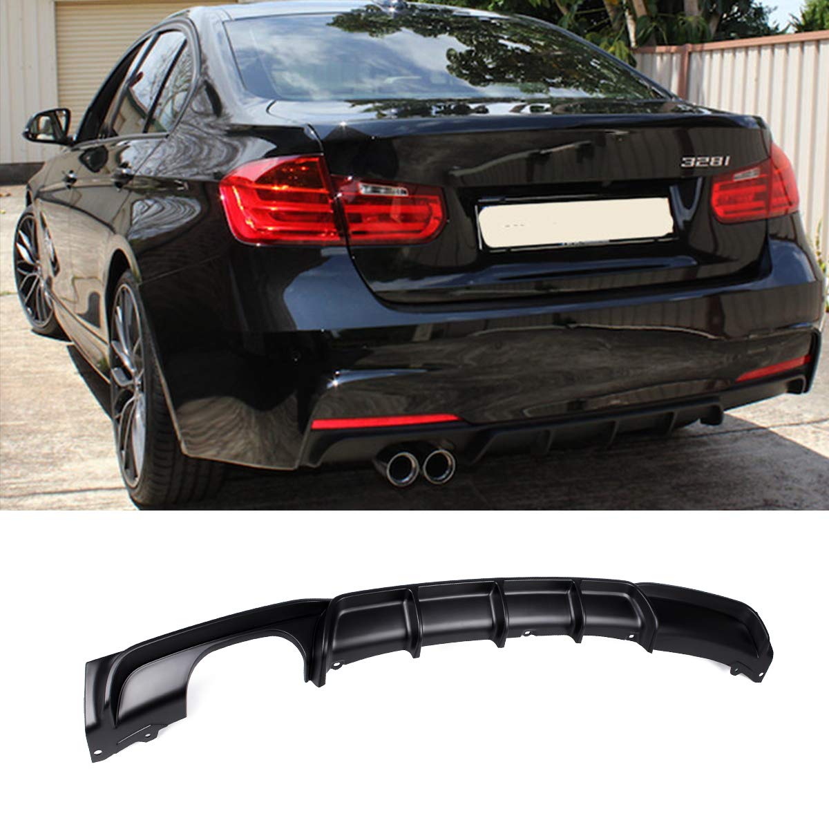 Pp Rear Bumper Diffuser For Bmw F30 3i 335i M Sport 12 17 Matt Black Buy Online In Cayman Islands At Cayman Desertcart Com Productid