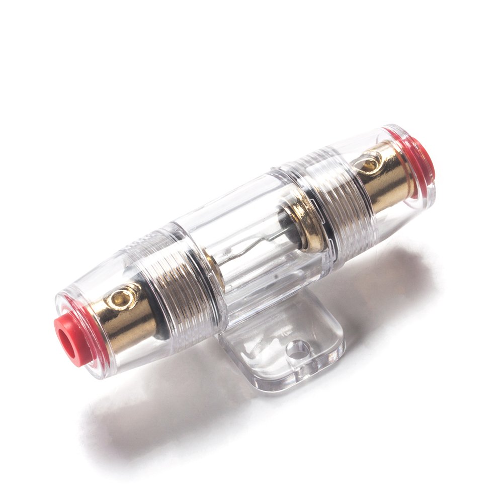 50A Inline AGU fuse holder fits for 4 8 10 Gauge wire including 2 pcs 50A Fuse 1pc Hex key wrench