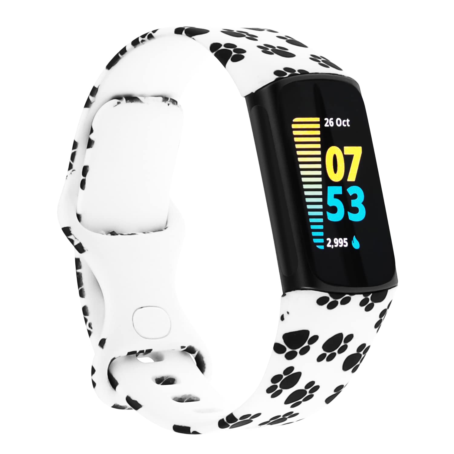 honecumi Charge 5 Floral Straps Compatible with Fitbit Charge 5 Sport Watch Band Wrist Strap for Men Women Silicone Pattern Colorful Watch Strap Bracelet Wristband Replacement Accessories Small Band