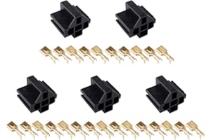 MUYI 5 Pin Relay Connector - 12V Socket, 30Amp/40Amp, 6.3mm Truck Vehicle Relay, 5 Pack