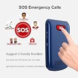 uleway 4G Big Button Senior Flip Phone 2.4/1.8 IPS SOS Dock Blue view 3