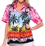 La Leela Ladies Hawaiian Shirt Tank Blouses Beach Top Casual Aloha Holiday Boyfriend