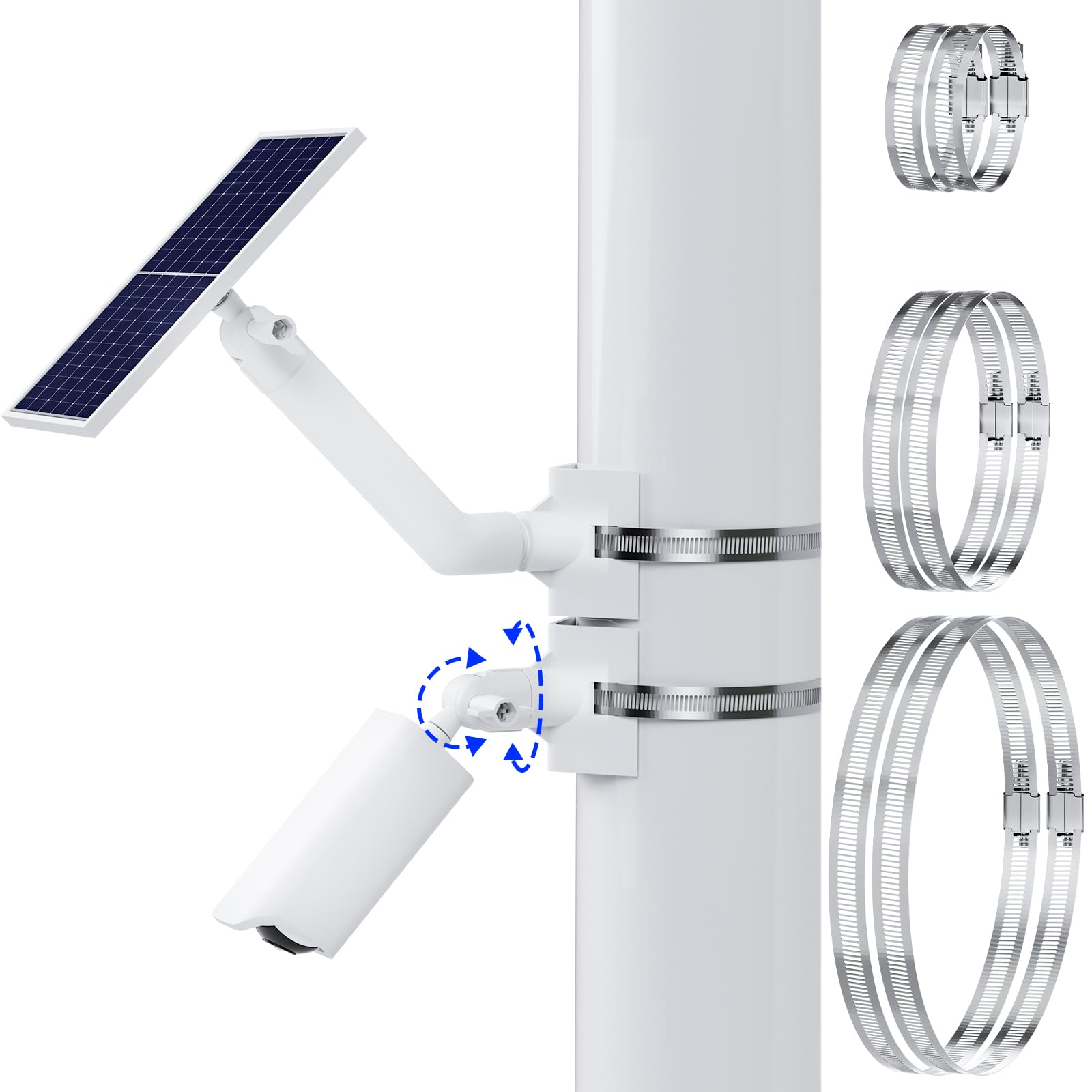 Photo 1 of Saysurey 2 in 1 Security Camera and Solar Panel Pole Mount for Ring No Drill Outdoor Adjustable Angle for Ring Solar Panel and Cams