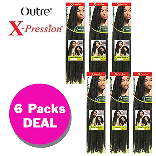 CUEVANA TWIST BRAID (6-Pack,1) - Outre X-Pression Synthetic Crochet Braiding Hair