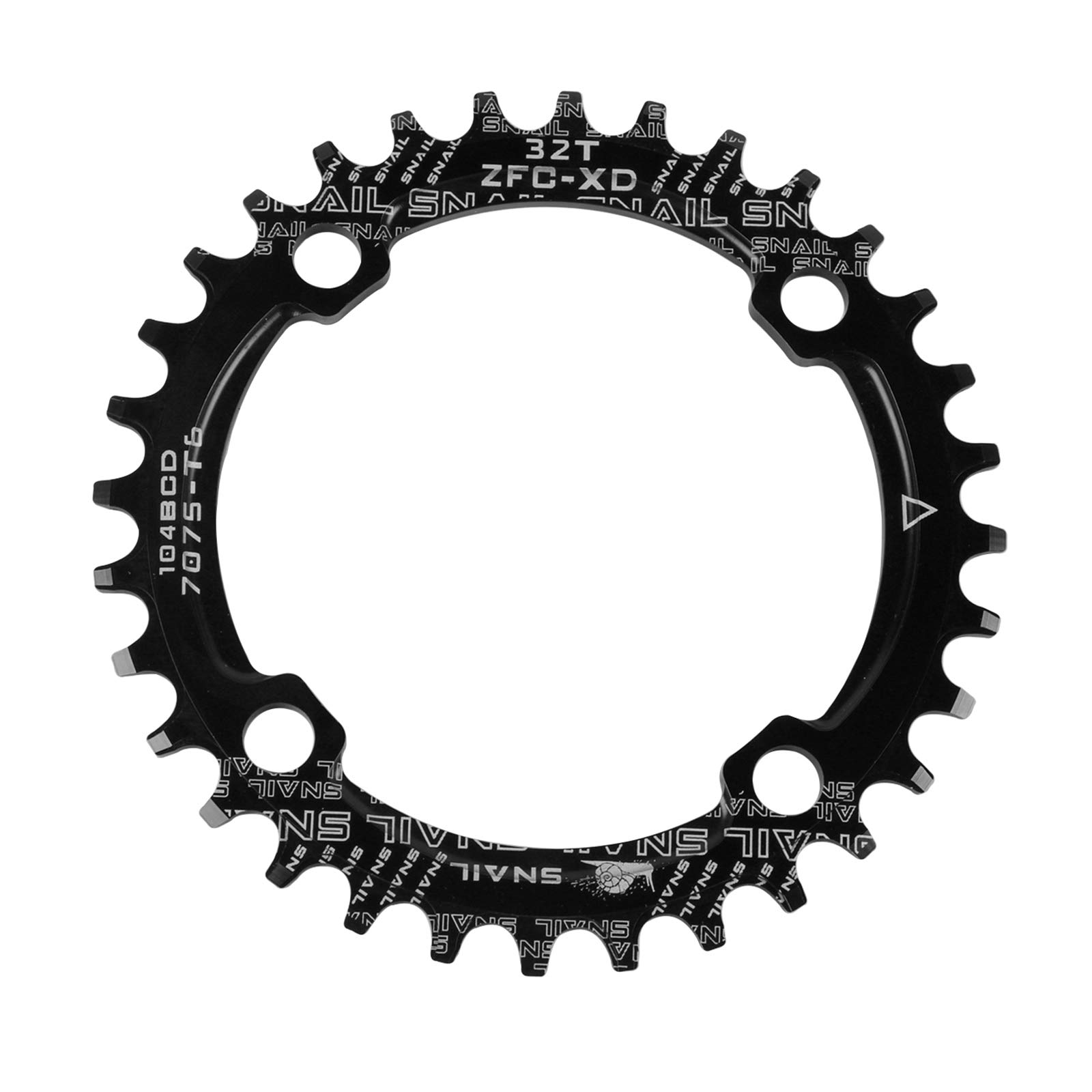 Newgoal Bicycle chain ring 32T aluminum alloy wide and narrow sprocket/BCD 104mm chain disc, mountain bike single sprocket, positive and negative tooth chain rings. black