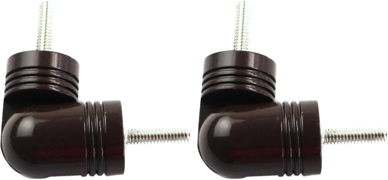 Furnishland Set Of 2 Bronze Bay Window Curtain Rod Corner