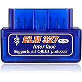 Sun Walker ELM327 OBDII Car Auto Diagnostic Scanner, Professional ELM327 Interface Bluetooth Failure Detector, Mini Wireless Engine Fault Code Reader Compatible with OBD2 Vehicles
