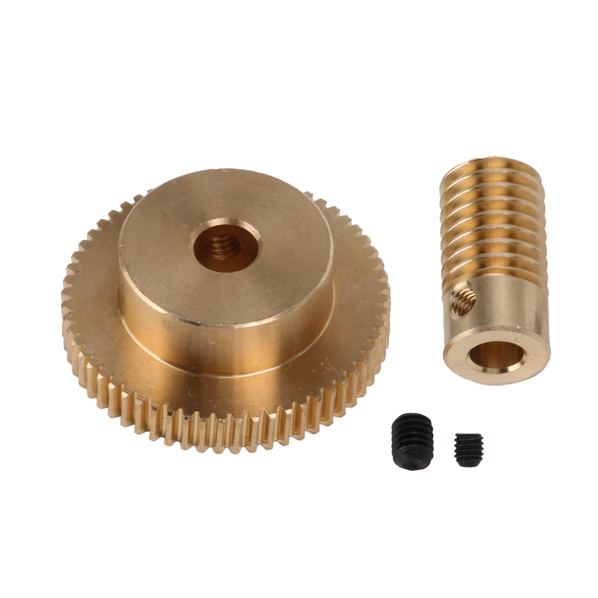 CNBTR 0.5 Modulus Brass Metal Speed Reducer with 60 T Wheel 5mm Bore Gear Shaft