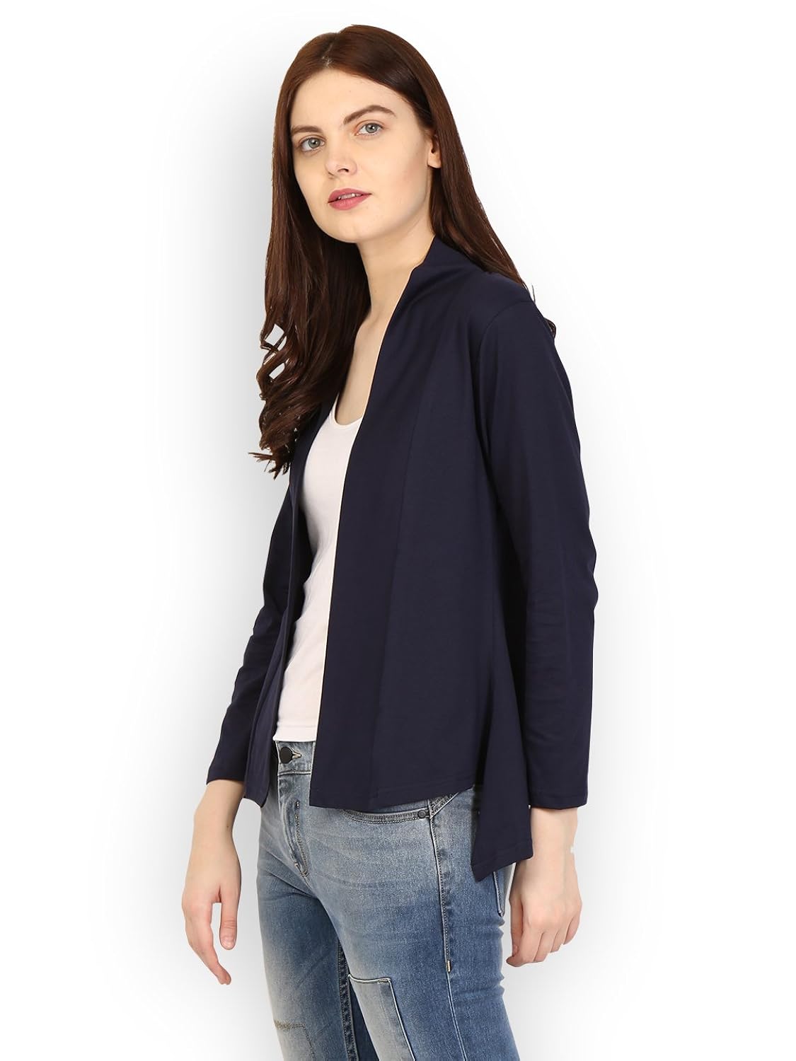 ten on ten women's navy blue cotton shrug