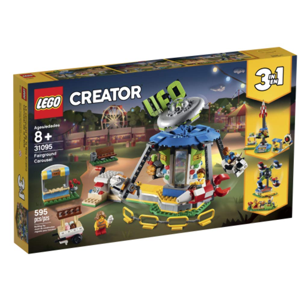 LEGO Creator 3in1 Fairground Carousel 31095 Building Kit, New 2019 (595 Pieces)