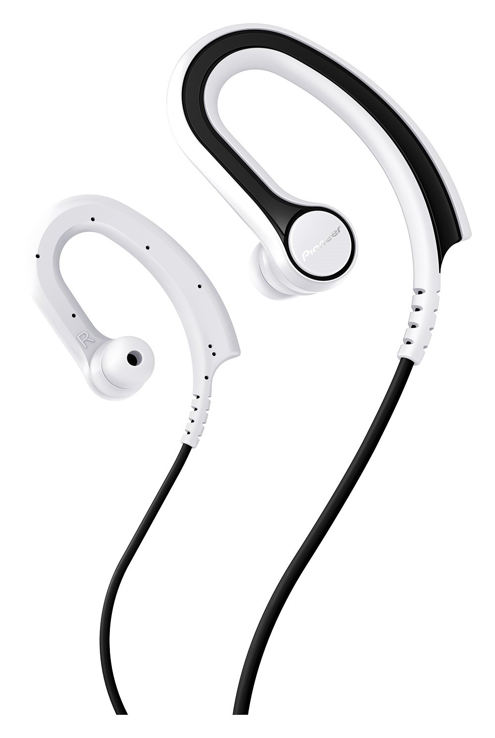 Pioneer SE-E711T-W Fully Enclosed Sports headphones with in-line Microphone, White