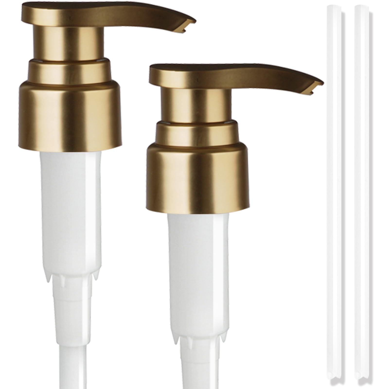 Photo 1 of Amolliar Bottle Dispenser Pump, Replacement Soap Dispenser Pump Top with 28/410 Neck Size, for 16 Oz Body Wash, Shampoo, Conditioner, Lotion, Hand Sanitizer, Hand Soap (2 Pack, Gold)