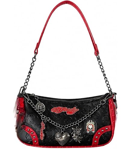 Amazon.com: ED HARDY Women's Embossed Skull Satchel Handbag with