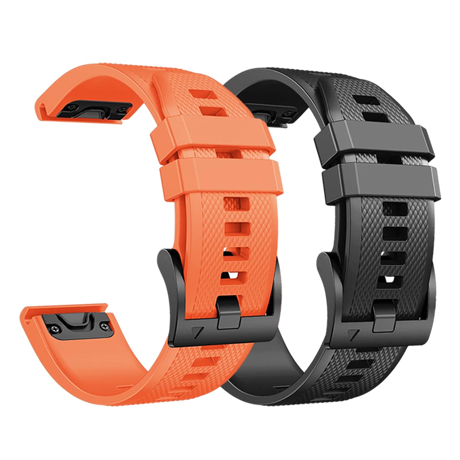 NotoCity for Garmin Fenix 6/6 pro Strap, Quickfit 22mm for Fenix 5/7/5 plus/7 Pro/8 47mm, Watch Strap for Forerunner 935/945/965, Approach S60/S62, Instinct 2, Tactix 8 47mm(Black/Orange)