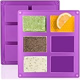 LERYKIN 2 Pack Silicone Soap Molds, 6 Cavities Rectangle Silicone Soap Molds, Great for Homemade Craft Soap Mold, Chocolate M
