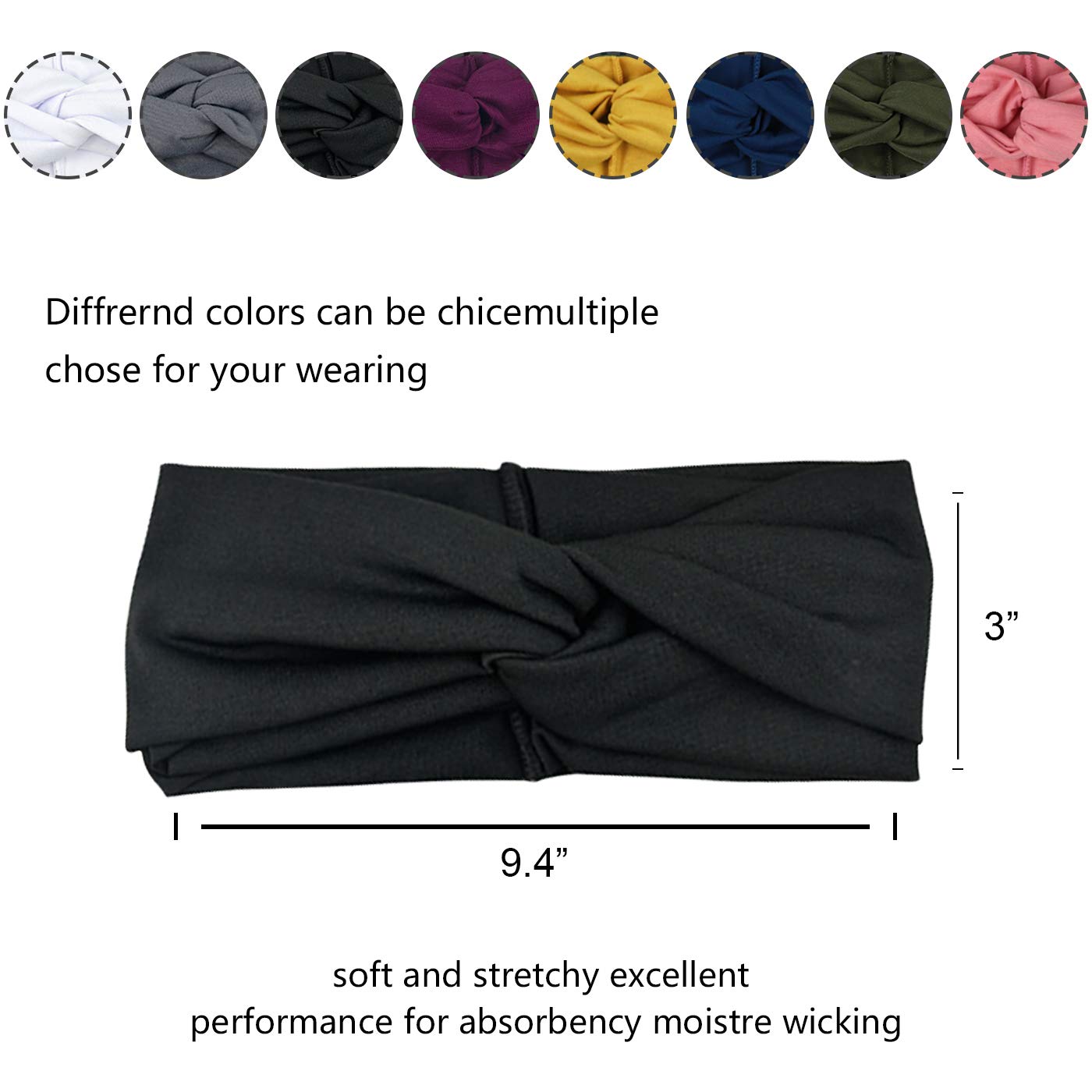 DRESHOW 8 Pack Women's Headbands Headwraps Hair Bands Bows Hair Accessories: Beauty