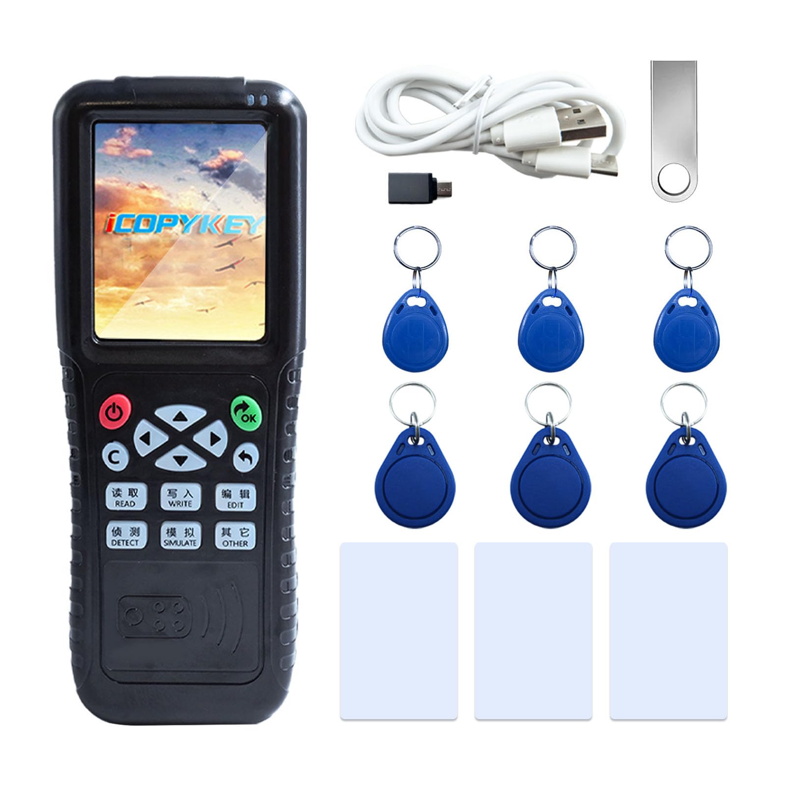 Photo 1 of Edinruis X100 RFID Reader Writer (RFID Copier Multi-Frequency Smart Card Reader ID IC Elevator Card RFID Writer for Access Control System with 125khz T5577 Key Fobs/Cards and 13.56mhz IC Key Tags)