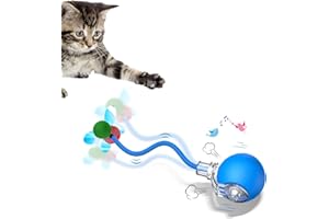 MORHANDISN Interactive Cat Toys for Indoor Cats - Kitten Toy with Speedy Tail 2.0, Automatic Cat Toys for Bored Indoor Adult Cats, Motion-Activated, 2025 New Upgraded, USB Rechargeable (Blue)