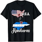 Honduras Flag American Flag USA Honduran Honduras T-Shirt