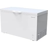 14 cu ft Chest Freezer - White, Large Storage for Families, Space-Saving Flat Back, Front Drain, Garage Ready - By Hamilton Beach
