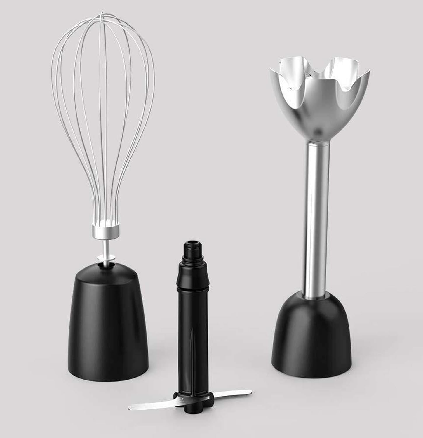 ZET 12-Speed Immersion Hand Blender (Titanium Coating), Powerful 800-Watt Motor, 4-in-1 Set Includes BPA-Free Food Chopper/Egg Beater/Beaker, Ergonomic Grip, Black: Kitchen & Dining