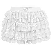 Women's Y2K Ruffle Mini Shorts Lace Sexy Bloomers Lolita Layered Skirt Cute Sweet Pettipants