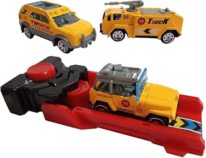 IndusBay Mini Die-Cast Rapid Launcher Construction Truck Car Toy Metal Stunt Vehicle Track Set for Kids - Birthday Return Gift for Kids