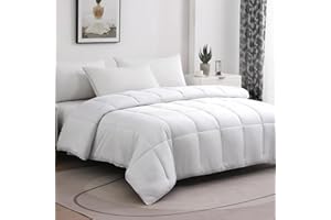STWIENER 100% Viscose Made from Bamboo Comforter, Soft Lightweight Queen Size Summer Cooling Comforter Down Alternative Duvet Insert ，8 Corner Tabs, Breathable Comforter for Hot Sleepers（White-Summer，88x88）