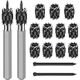 EEEkit 15PCS Rotary Spot Weld Cutter Set Double Sided, HSS 3/8" Spot Weld Remover Drill Bits Hex Sheet Metal Hole Cutter for 
