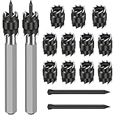 EEEkit 15PCS Rotary Spot Weld Cutter Set Double Sided, HSS 3/8" Spot Weld Remover Drill Bits Hex Sheet Metal Hole Cutter for 