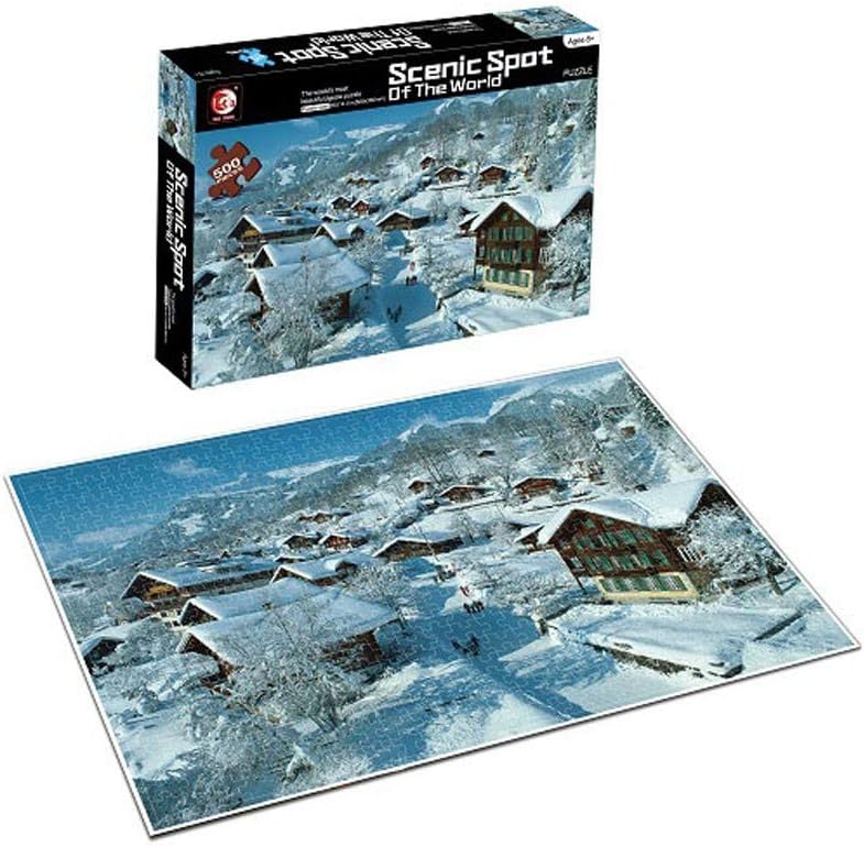 Jigsaw Puzzles 500 Pieces Puzzles for Adults Kids Large Puzzles Landscape Building Pattern Puzzle DIY Game Intellective Educational Toy