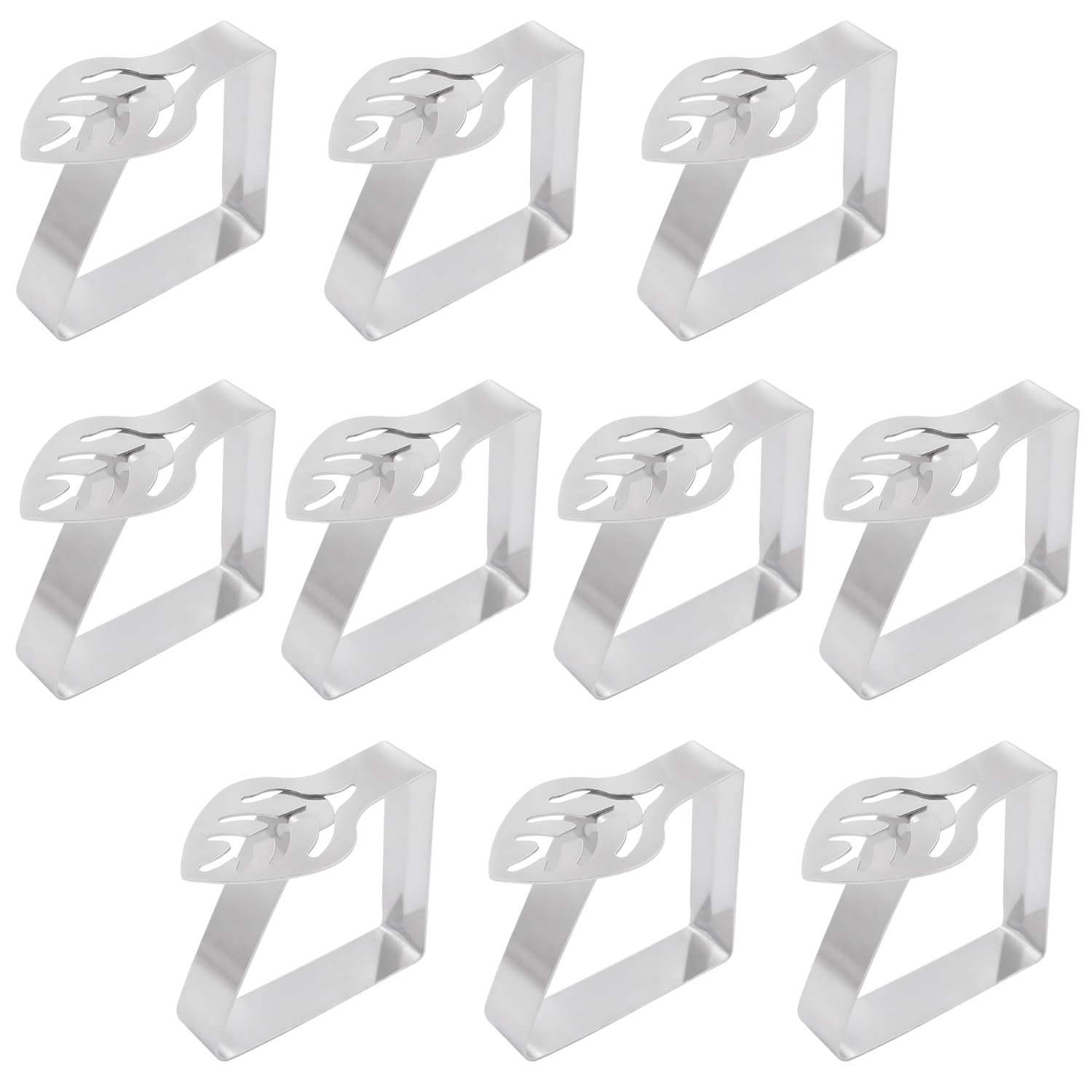GIKPAX 10 Pack Table Cloth Clip, Leaf Shape Tablecloth Clips Large Table Cloth Clips for Outside Inside Table Stainless Steel Table Cloth Clips for Home Wedding Party Indoor Outdoor Camping