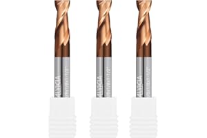 ALYICIA 3pcs 1/8" Carbide Square End Mill 2 Flutes Micro Grain Milling Cutter HRC55 TiSIN Coating Endmills for Alloy Steels/Hardened Steels