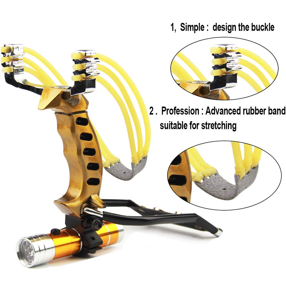 COOY Slingshot,Wrist Sling Rocket Professional Hunting Slingshot with