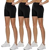 3 Pack High Waisted Biker Shorts for Women – 3"/ 5"/ 8" Black Workout Yoga Compression Novelty Shorts for Running