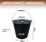 Marco Paul Ash Bucket with Lid 12L Dark Grey Metal Fireplace Accessory view 2