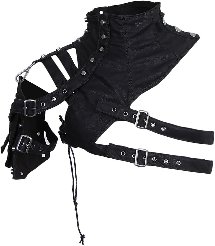 baoblaze antique women s cyberpunk steampunk black leather pauldron shoulder arm armor rider biker costume amazon ca sports outdoors baoblaze antique women s cyberpunk