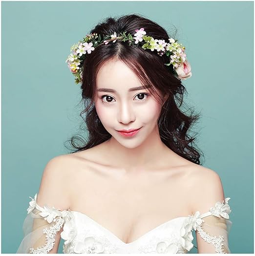 Amazon Com Wreath Flower Bride Head Flower Wedding Headdress
