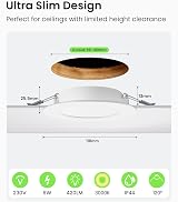 ALUSSO 6W Ultra Slim LED Downlights 3000K IP44 Recessed Ceiling Lights 6 Pack view 2