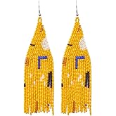 Long Beaded Tassel Earrings - Bohemian Fringe Drop Earrings Statement, Seed Bead Tribal Dangle Earrings, Pendientes De Borla, Idea for Women, Valentine