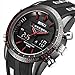 BINZI Men's Military Sport Watches Casual Quartz Multifunction Waterproof Wrist Watch in Black Silicone Band