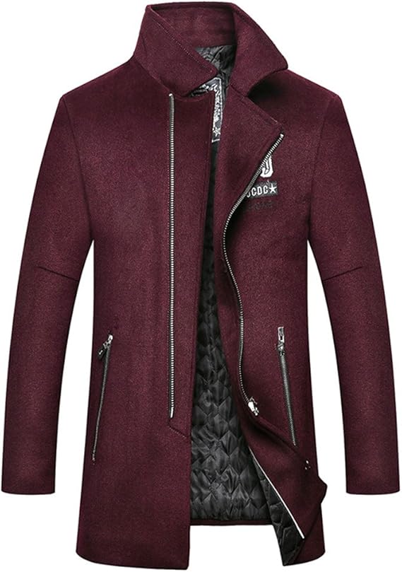 Amazon Pコート メンズ ピーコート ジャケット 通勤 ミリタリージャケット ウール コート 暖かい アウター モノトーン 秋冬 Xxxl ワインレッド コート ジャケット 通販