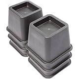 Amazon.com: Steel Bed Risers, Black, 6 inch Lift, a set of ...