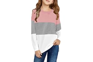 storeofbaby Girls Tops Casual Long Sleeve Shirts Loose Round Neck Tunic Blouse