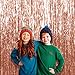 Metallic Fringe Tinsel Curtains Rose Gold 3 Ft x 8 Ft Photo Booth Props 2 Pack New Years Eve Party Backdrop for Birthday Baby Shower Party Bachelorette Engagement Valentine's Party Supplies