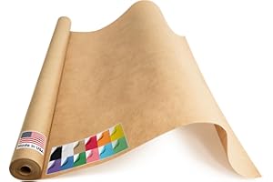 Paclord USA Made 36" x 1200" Brown Kraft Paper Roll, 45 lbs Thickness, American Quality Colored Paper Roll for Kids Crafts, Bulletin Board, School - Non-Toxic, Odorless, Safe for Kids