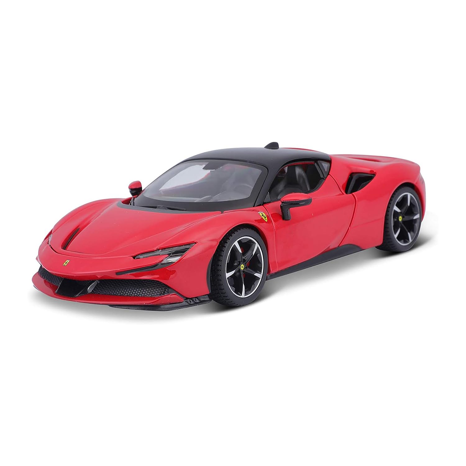 Ferrari SF90 Stradale Red with Black Top 1/24 Diecast Model Car by Bburago 26028