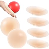 Aiwosana Double-Sided Sticky Nipple Covers - 3 Pairs Adhesive Silicone Nipple Pasties, Reusable Breast Petals for Backless Strapless Dress Tops Crème
